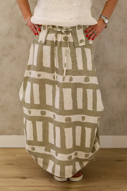 Sunday Linen Skirt in Latte relaxed fit skirt