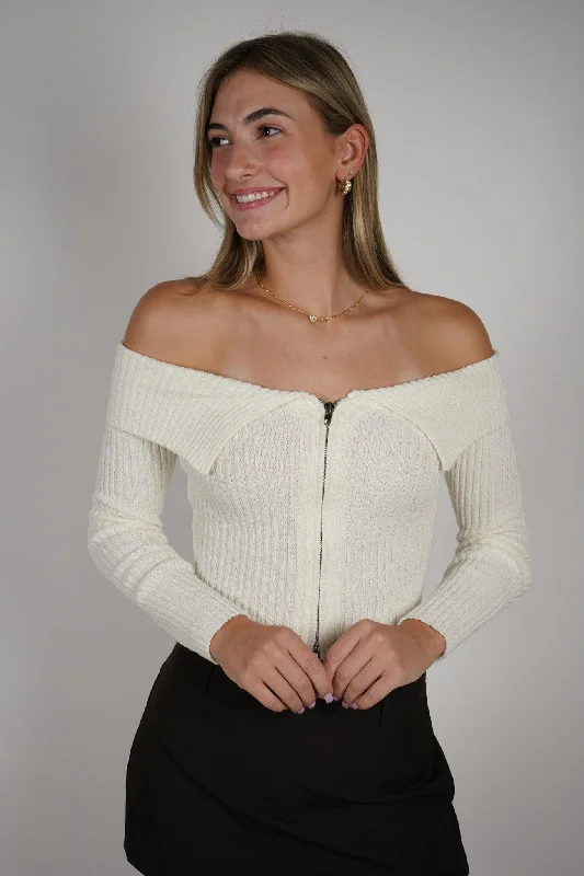 Amber Cropped Sweater Mesh Fabric Canvas Fabric Denim Fabric