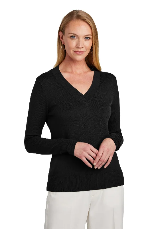 Brooks Brothers Women's Cotton Stretch V-Neck Sweater Stretchy Elastic Breathable