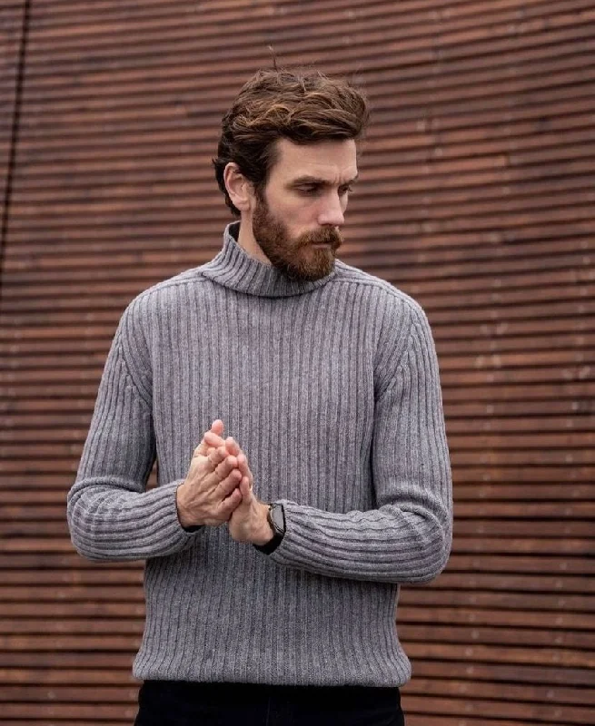 Utö Wool Sweater +length Grey Striped Floral Plaid