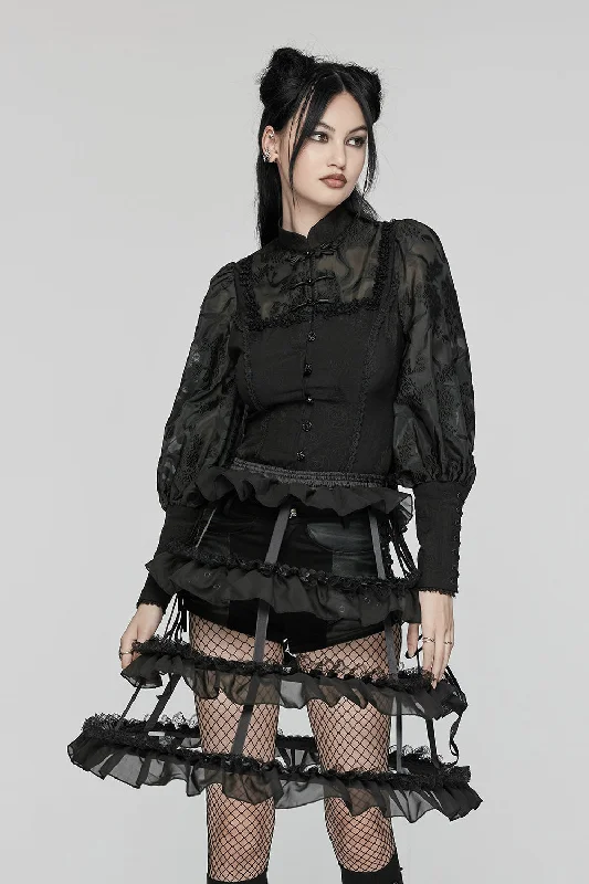 Black Bones Bustle Skirt wool skirt breathable