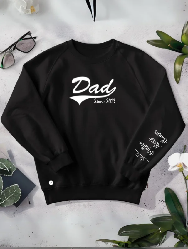 DAD SWISH SWEATER - BLACK Solid Color Striped Floral Print