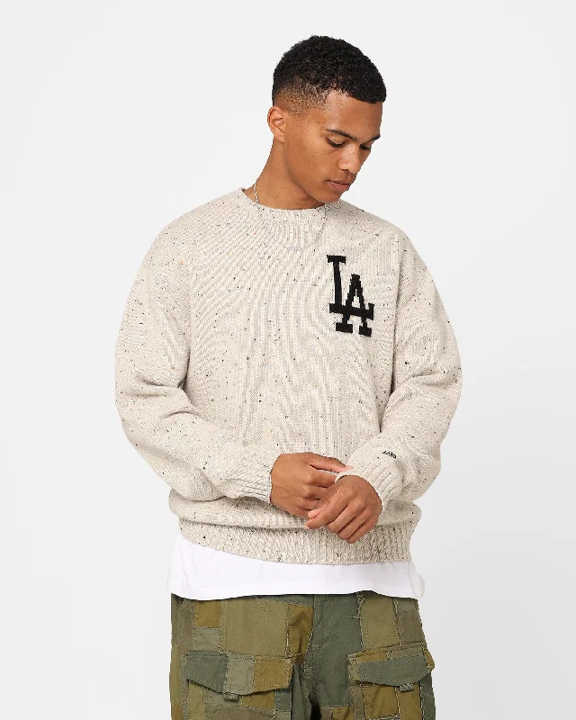 New Era Los Angeles Dodgers Oversized Knit Sweater Stone High Neck Crew Neck V-Neck