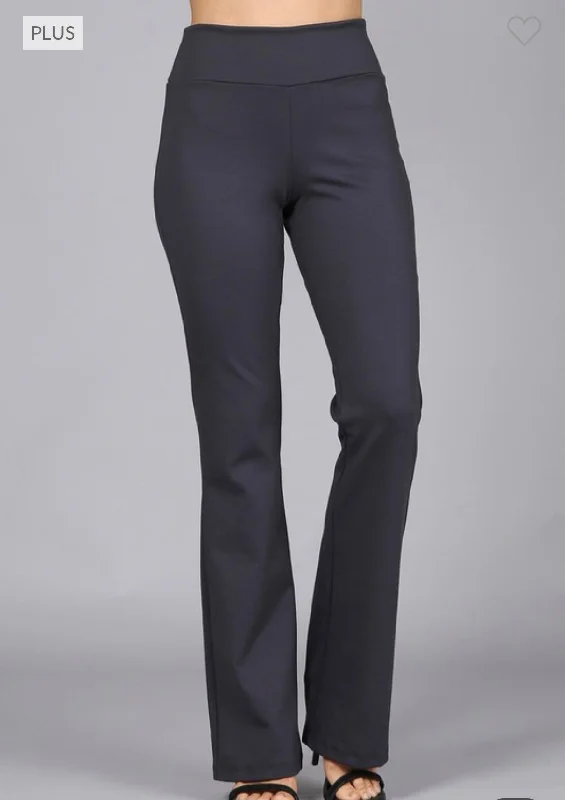 Pull On Dress Pants Charcoal Slim-Fit Leggings