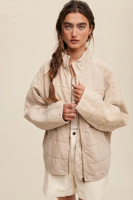 Jory Quilted Denim Jacket Herringbone Jacket Houndstooth Jacket Plaid Jacket