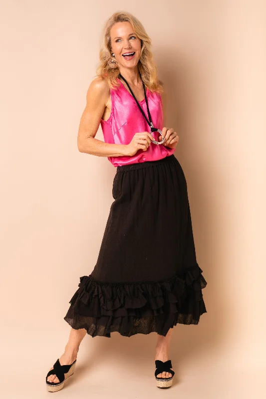 Sua Skirt in Onyx linen skirt airy