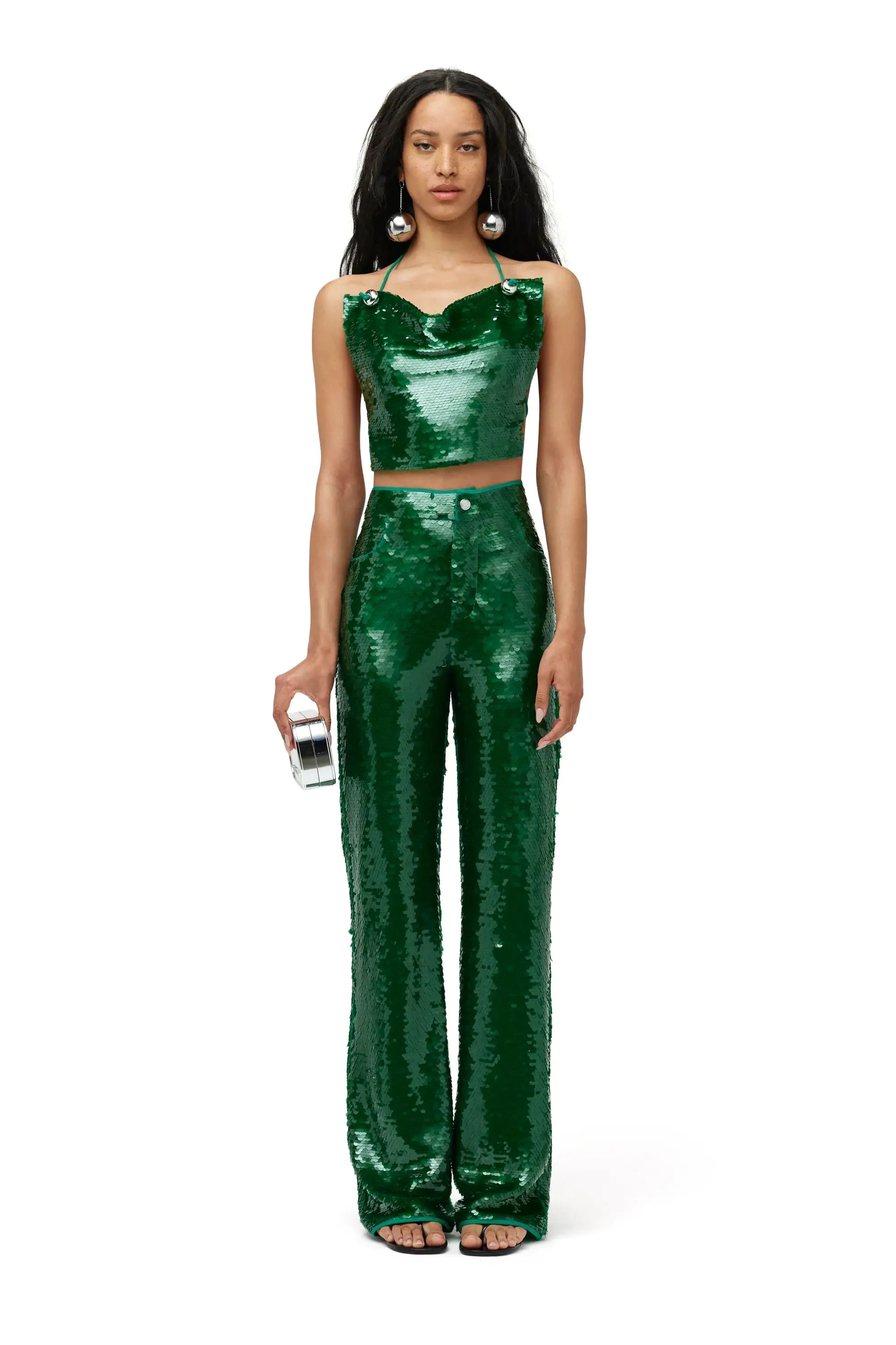 Simon Miller - Can Can Pant in Joot Green sequins Fashionable Jogger Pants