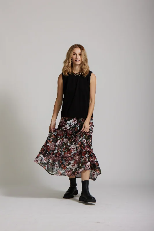 Audrey Skirt - Floral print spandex blend skirt