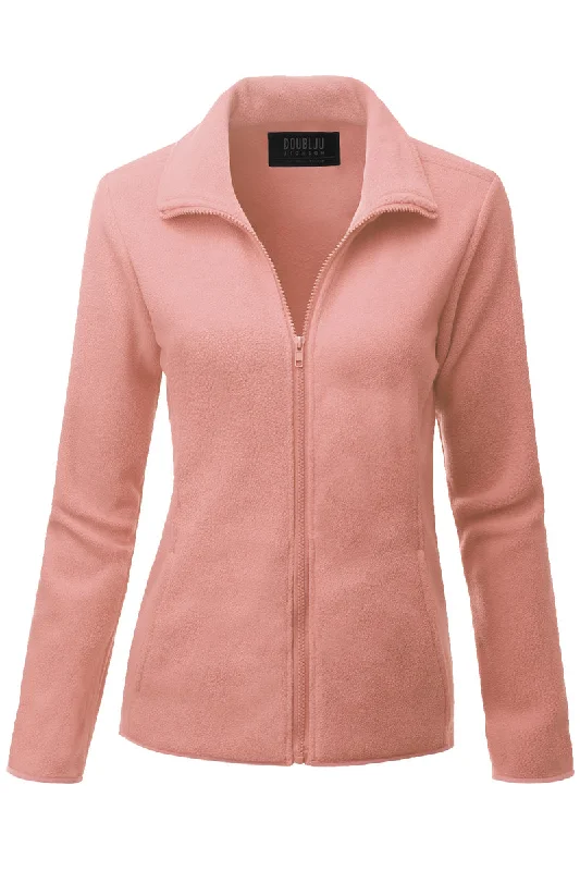 WOMEN'S FULL ZIP UP FLEECE JACKET WITH POCKETS Striped Jacket Polka Dot Jacket Floral Jacket WOMEN'S FULL ZIP UP FLEECE JACKET WITH POCKETS Striped Jacket Polka Dot Jacket Floral Jacket