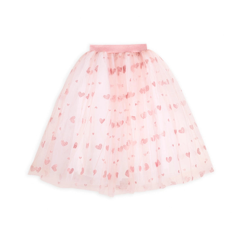 The Long Sequined Heart Petticoat Skirt spandex blend skirt