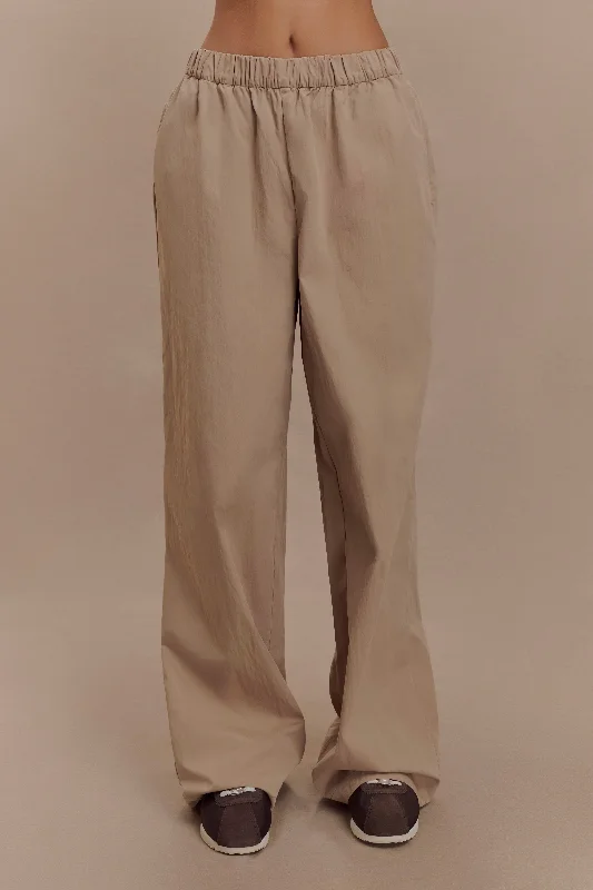 Campbell Cotton Wide Leg Pants - Sand Soft Sweatpants Style