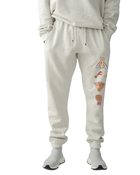 Rave Signs Sweat Pants Relaxed Fit Trousers