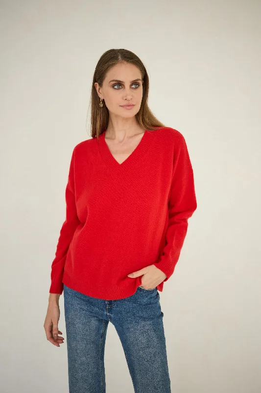 Cashmere Sweater Red Velvet Chenille Corduroy