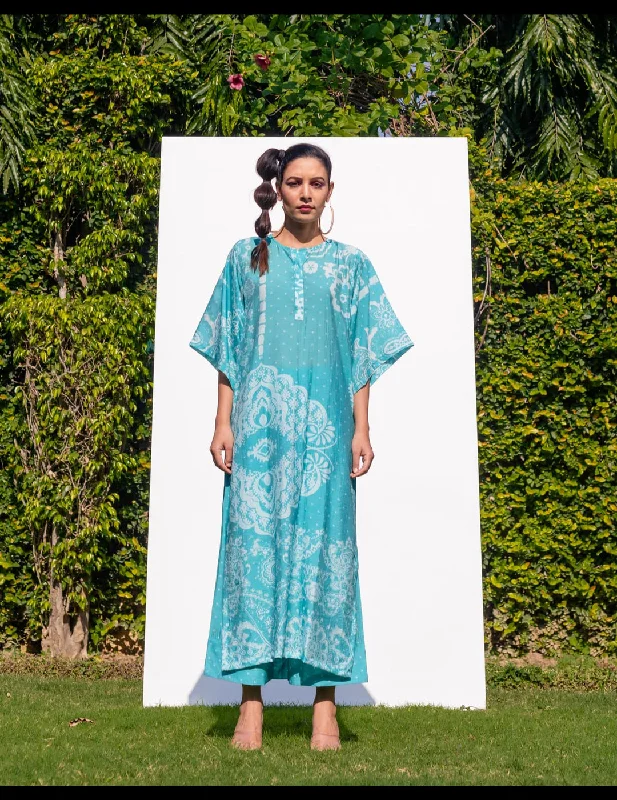 Blue Kaftan Pant Set Comfy Athletic Pants