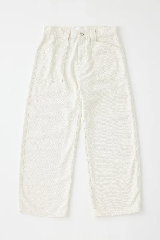 Anona Gusset Cargo Pants - Ivory Soft Stretch Trousers