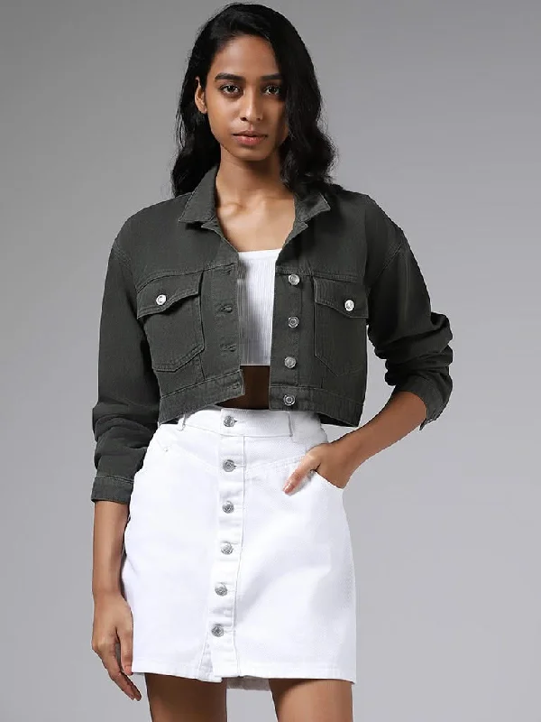 Nuon Solid Olive Green Crop Jacket Notch Collar Jacket Peter Pan Collar Jacket Cowl Neck Jacket Nuon Solid Olive Green Crop Jacket Notch Collar Jacket Peter Pan Collar Jacket Cowl Neck Jacket