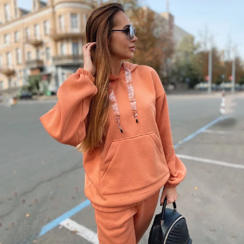 Two-piece new fashion sports sweater suit Mesh Sweater Canvas Denim