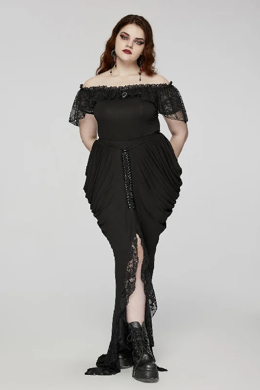 Morticia Mermaid Maxi Skirt [Plus Size] chiffon skirt delicate