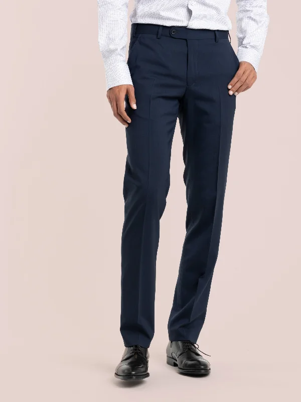 Navy Wool Dress Pants Trendy Printed Pants