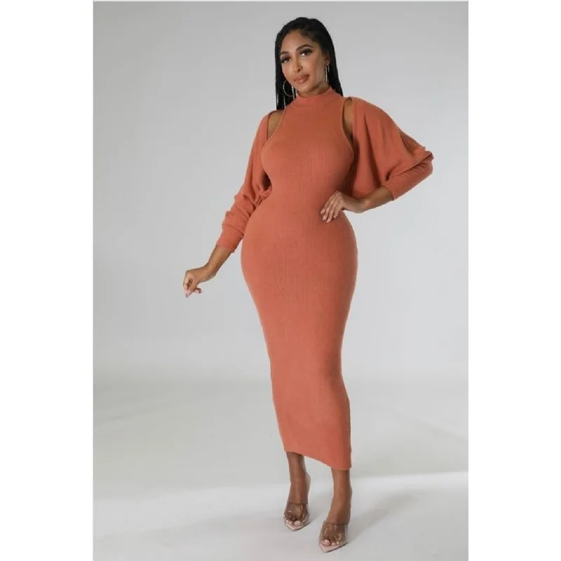 POWER DOSE-SWEATER DRESS Layered Multi-layer Single Layer