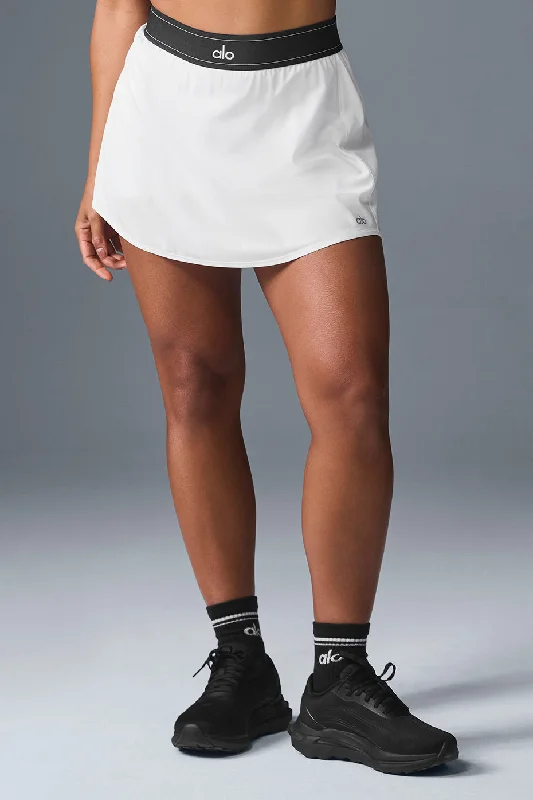 Match Point Tennis Skirt - White wool skirt sturdy