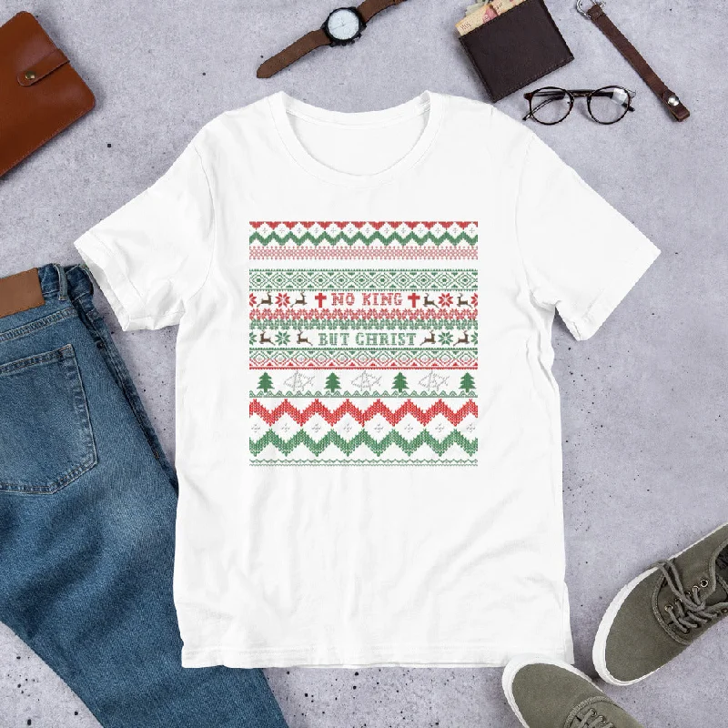 AnarchoChristian No King but Christ Ugly Christmas Sweater Unisex T-Shirt Denim Fabric Leather Fabric Suede Fabric AnarchoChristian No King but Christ Ugly Christmas Sweater Unisex T-Shirt Denim Fabric Leather Fabric Suede Fabric