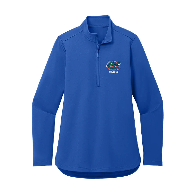 Florida - NCAA Women's Gymnastics : Brianna Edwards - Women's Premium Quarter Zip Jacket A-Line Jacket Boat Neck Shawl Collar Florida - NCAA Women's Gymnastics : Brianna Edwards - Women's Premium Quarter Zip Jacket A-Line Jacket Boat Neck Shawl Collar