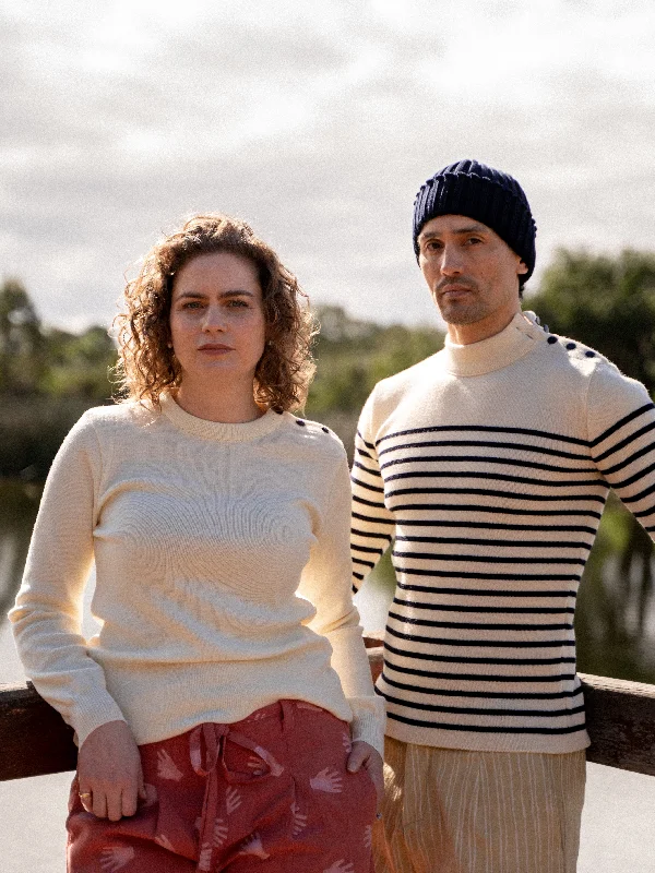 Sailor Sweater Woman - Natural Long Sweater Short Sweater Cropped Sweater