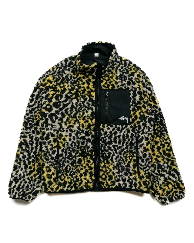 Stüssy Sherpa Reversible Jacket Yellow Leopard Quilted Jacket Puffer Jacket Insulated Jacket Stüssy Sherpa Reversible Jacket Yellow Leopard Quilted Jacket Puffer Jacket Insulated Jacket