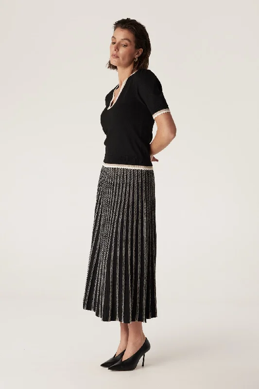 Joelle Knit Skirt - Black casual skirt length