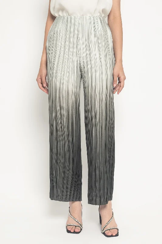 Pleated Pants in Grey Trendy Printed Pants