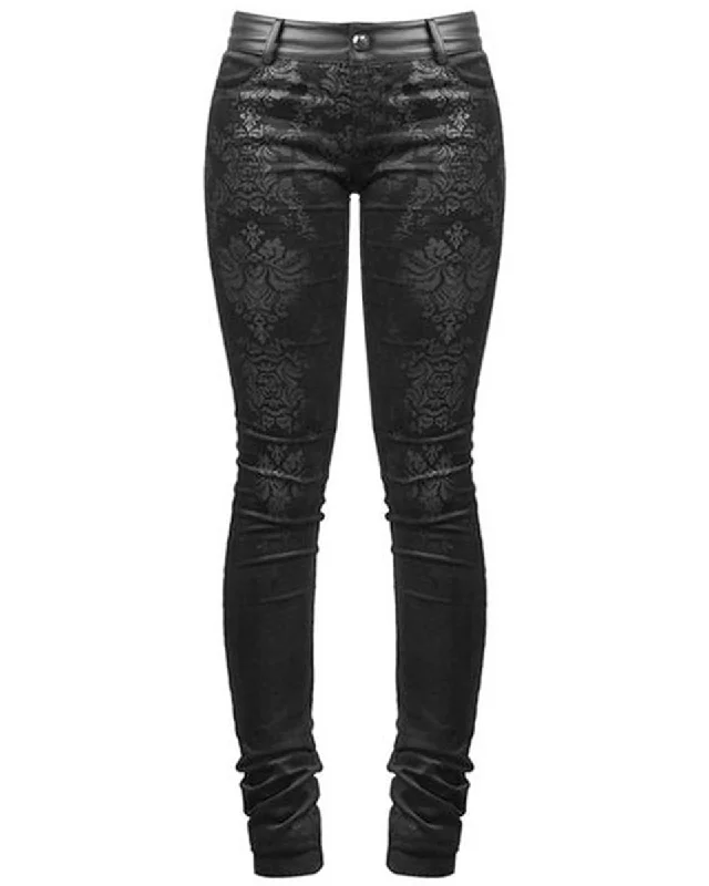 Punk Rave Victoriana Damask Pants Chic Black Leggings
