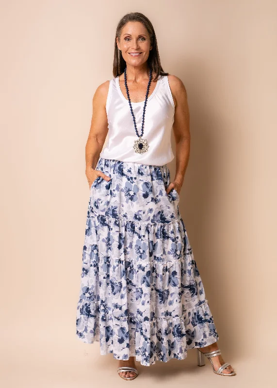 Berlin Cotton Skirt in Navy silk skirt luxurious