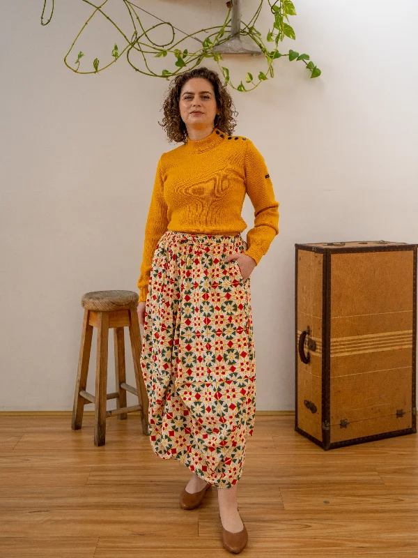 Sailor Sweater - Yellow Rayon Fabric Velvet Fabric Corduroy Fabric