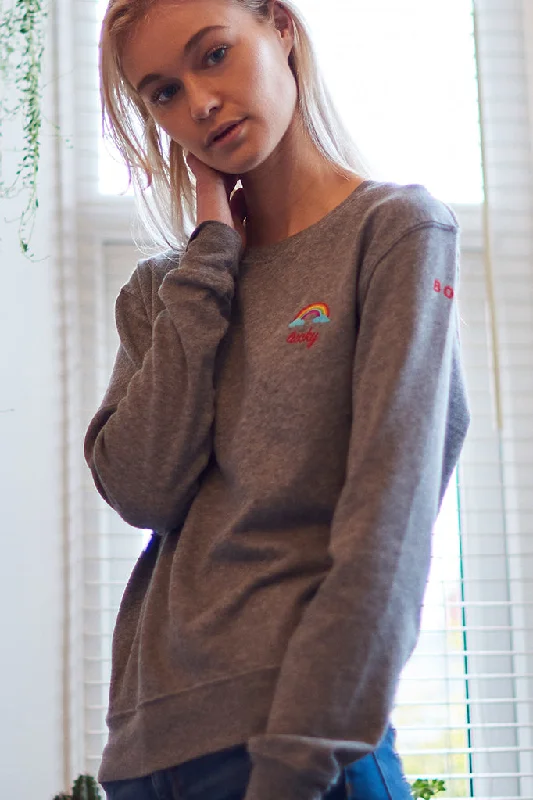 Women's Born Lucky Rainbow Sweater Beaded Sweater Sequined Faux Fur