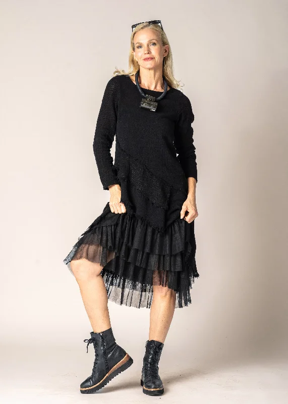 Kelsie Skirt in Onyx chiffon skirt delicate