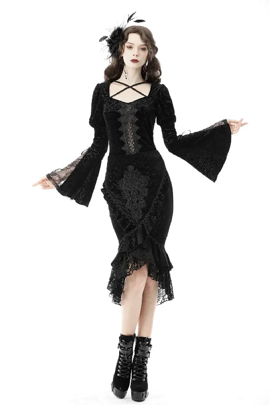 Ghostling Vintage Goth Skirt linen skirt airy