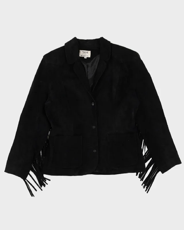Vintage 80s Maxima For Henri Bendel Black Suede Tassel Jacket - L Print Jacket Jacquard Jacket Patchwork Jacket Vintage 80s Maxima For Henri Bendel Black Suede Tassel Jacket - L Print Jacket Jacquard Jacket Patchwork Jacket