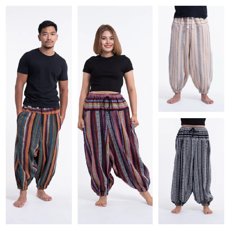 Assorted Set of 5 Hill Tribe Low Cut Balloon Pants Fashionable Button-Up Pants
