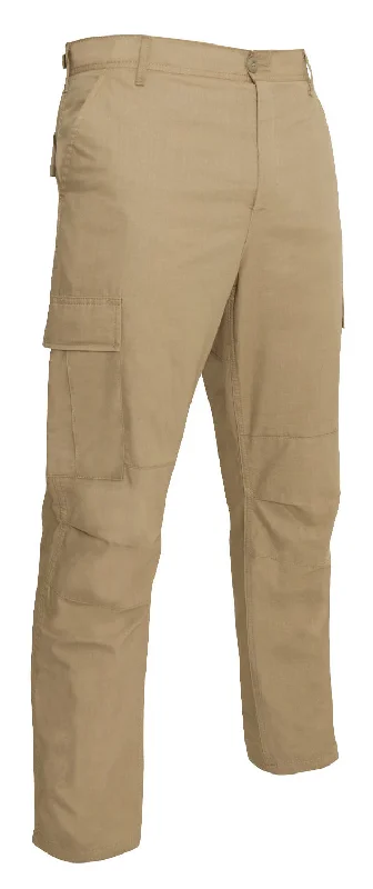 Rip-Stop BDU Pants- KHAKI Soft Wool Pants