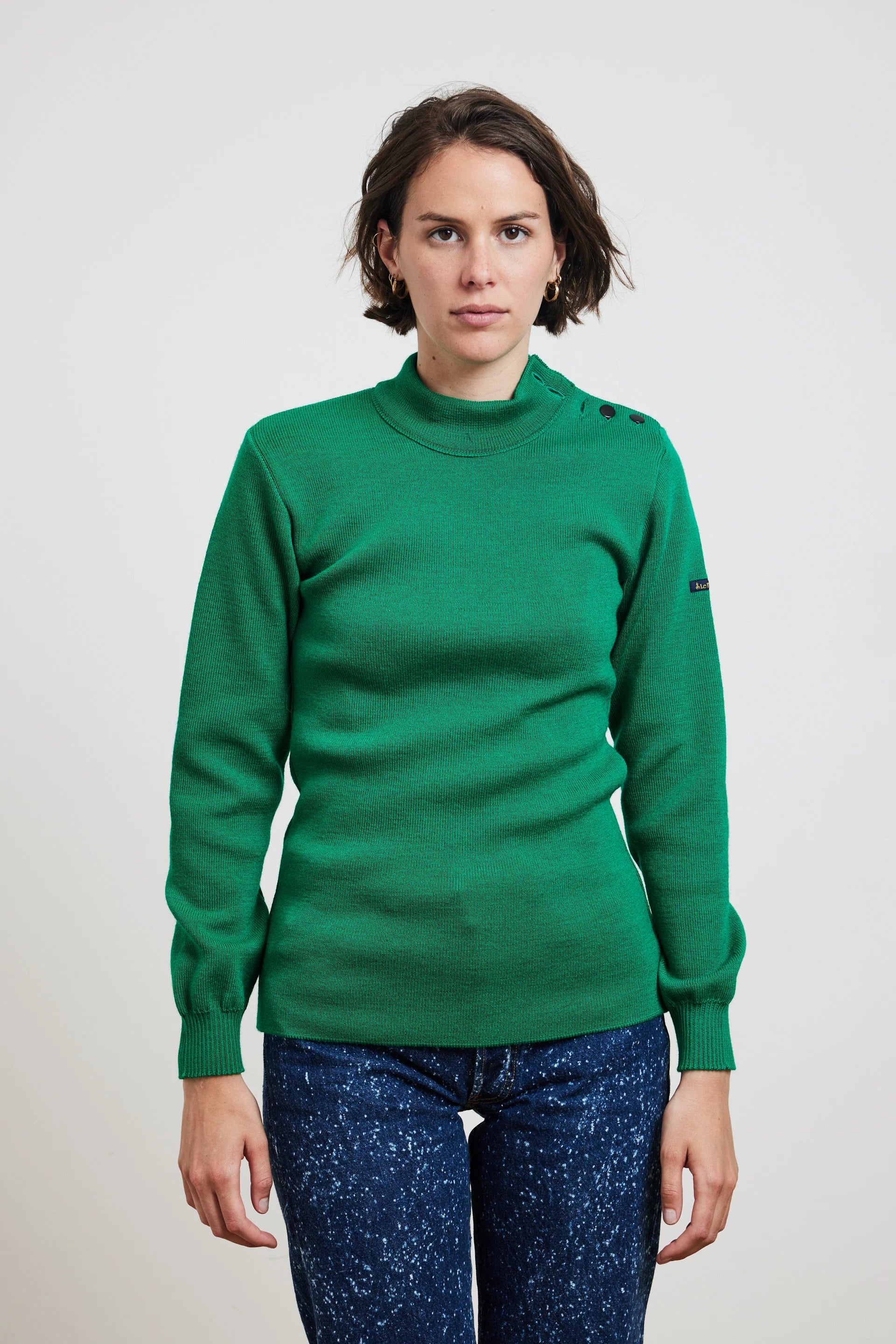 Sailor Sweater - Green Chenille Fabric Brocade Fabric Lace Fabric