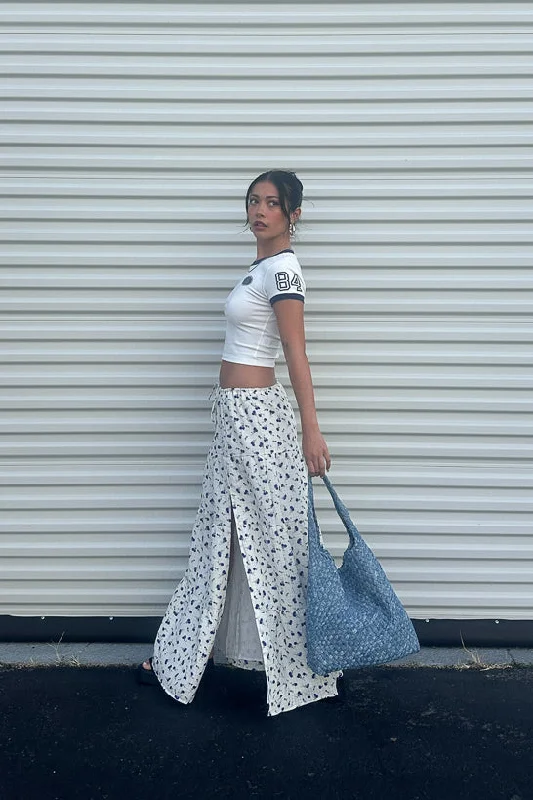 Amaya Cottagecore Tiered Maxi Skirt silk skirt luxurious