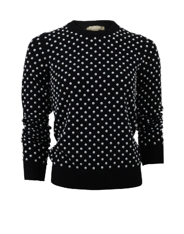 Pearl Hand-Embroidered Sweater Iron Safe Non-Iron Wrinkle Free