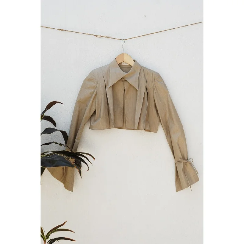 Level Up Shirt Jacket- Bell Sleeves, Inverted Pleat Bck And Front Print Jacket Jacquard Jacket Embroidered Jacket Level Up Shirt Jacket- Bell Sleeves, Inverted Pleat Bck And Front Print Jacket Jacquard Jacket Embroidered Jacket
