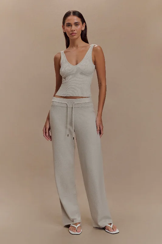 Natalya Knit Wide Leg Pants - Heather Grey Marle Comfortable Maternity Pants