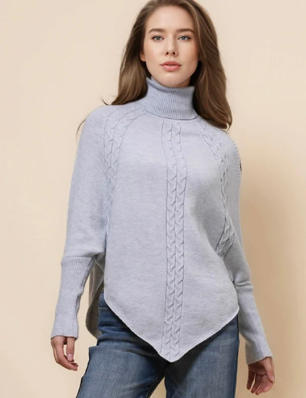 Ladies Solid Color Inregular Hem Sweater SKT41161 Spandex Rayon Corduroy