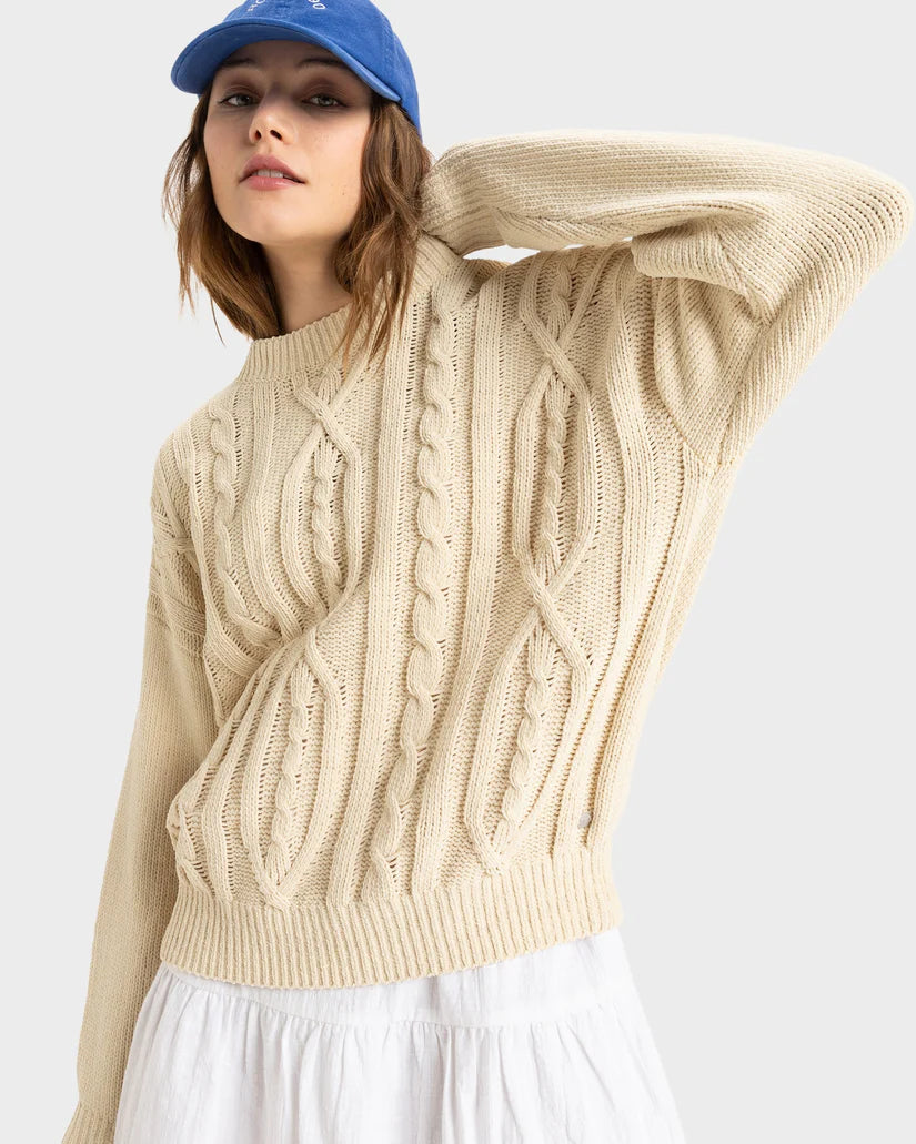 Roxy Missing The waves Knit Sweater -Win25 Glossy Satin Silk