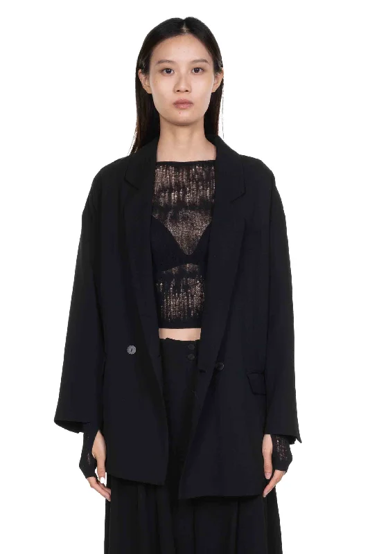Double Breast Jacket Satin Jacket Silk Jacket Chiffon Jacket