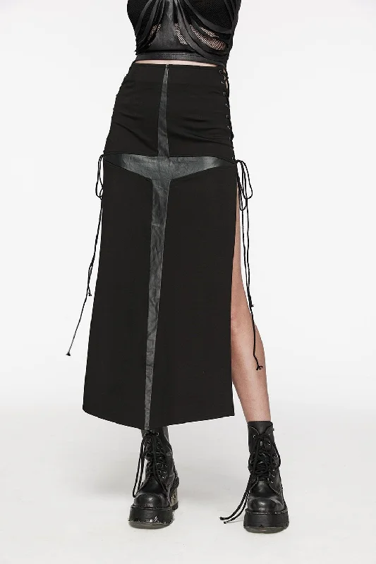 Gothic Cross High-Waisted Maxi Skirt summer skirt style