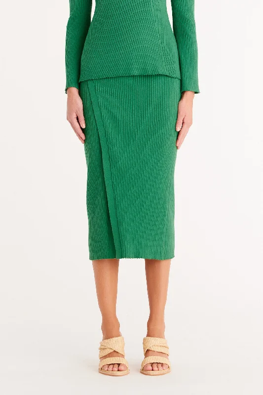 Talisa Wrap Skirt - Opal Green lace skirt intricate